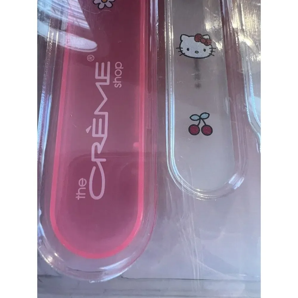 HELLO KITTY Premium Glass Nail File-Set of 2 files with Case--Brand New